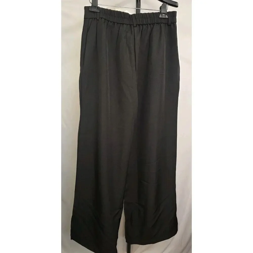 ZAFUL Pants Womens Size L Black Wide Leg Elastic Waist Side Pockets NWT - Picture 2 of 10